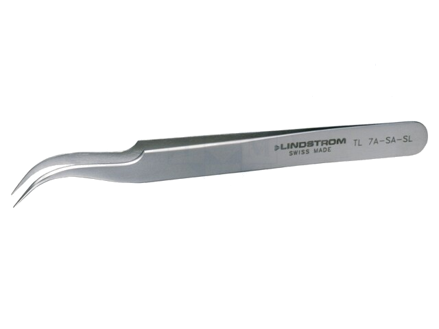 Pincet; 115mm; Bladen: gebogen,smal; De vorm van de punt: scherp