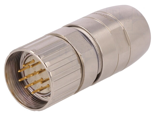 Connector: M23; stekker; PIN: 12; mannelijk; solderen; voor draad