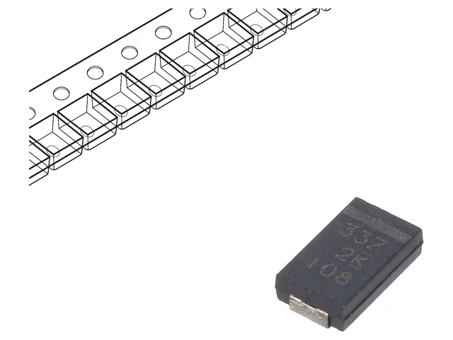 Condensator: polymeer; low ESR; 330uF; 2VDC; V; 2917; ESR: 4,5mΩ; SMD