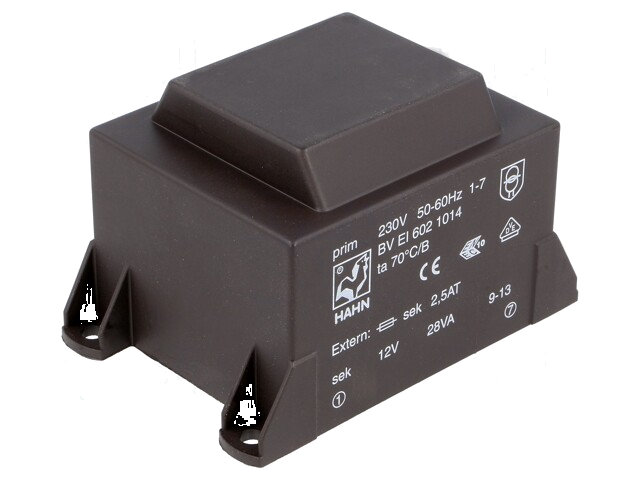 Transformator: ingegoten; 28VA; 230VAC; 12V; 2334mA; PCB; BVEI