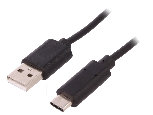 Kabel; USB 2.0; USB-A-stekker,USB-C-stekker; 1,5m