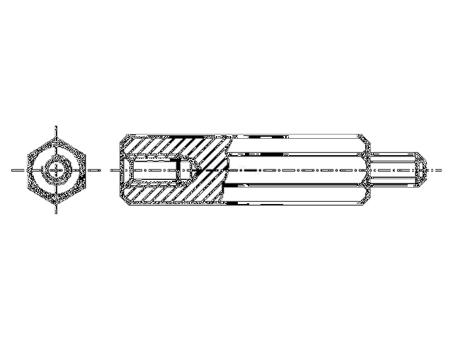Afstandsbus; 13mm; Int.schroefdraad: M3; Ext.schroefdraad: M3