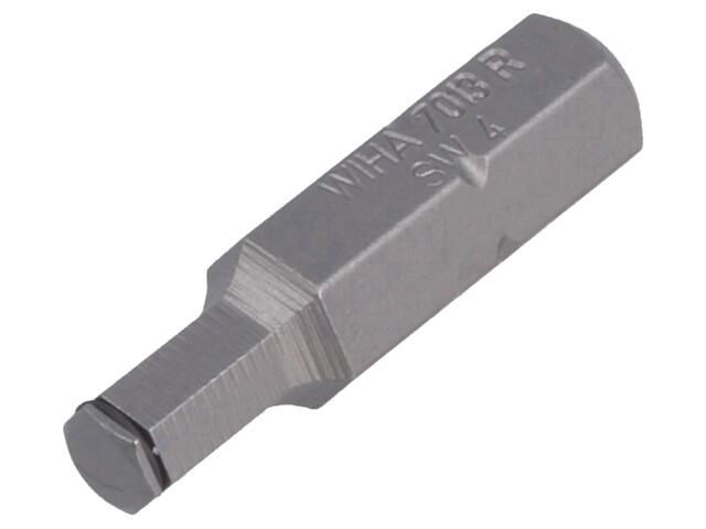 Schroevendraaierbit; binnenzeskant; HEX 4mm; Tot.l: 25mm