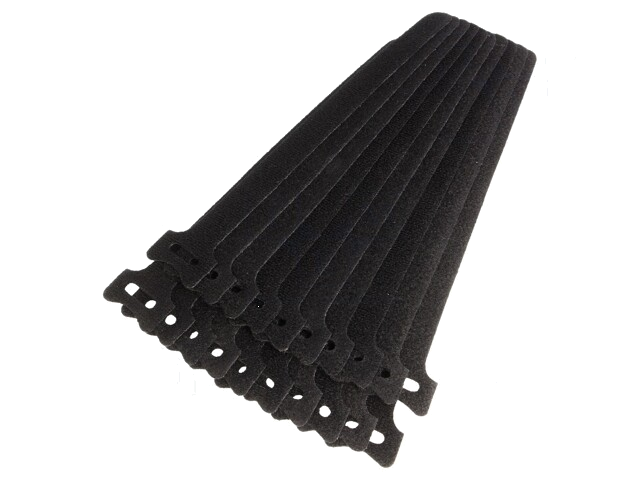 Klittenband kabelbinder; L: 210mm; W: 16mm; zwart; 20st; Ømax: 50mm