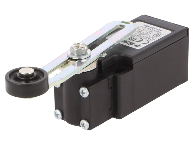 Eindschakelaar; regelbare hendel R 53-112mm, roller Ø20mm