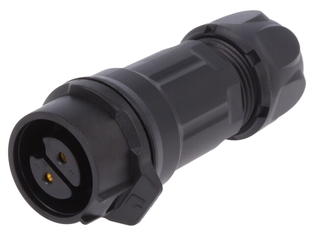 Connector: rond; stekker; maat 16; 02; vrouwelijk; PIN: 2; verguld