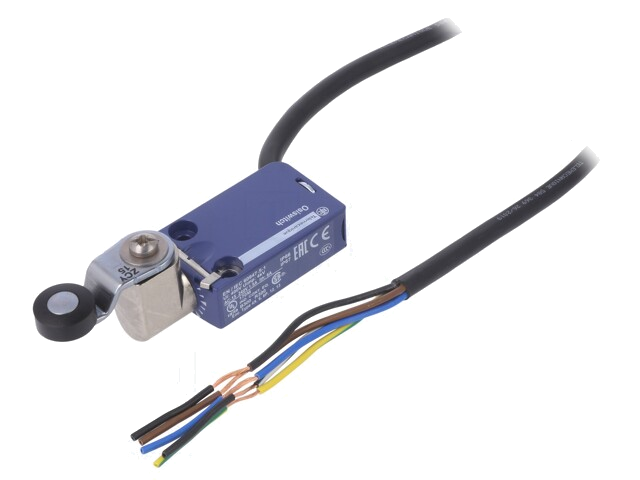 Eindschakelaar; hefboom R 34,4mm, kunststof rol Ø16mm; NO + NC