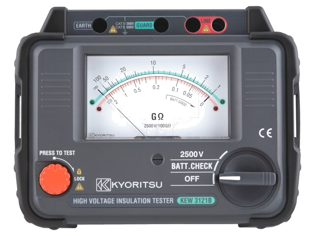 Meter: isolatieweerstand; analoog; 2,5kV; 2÷100GΩ