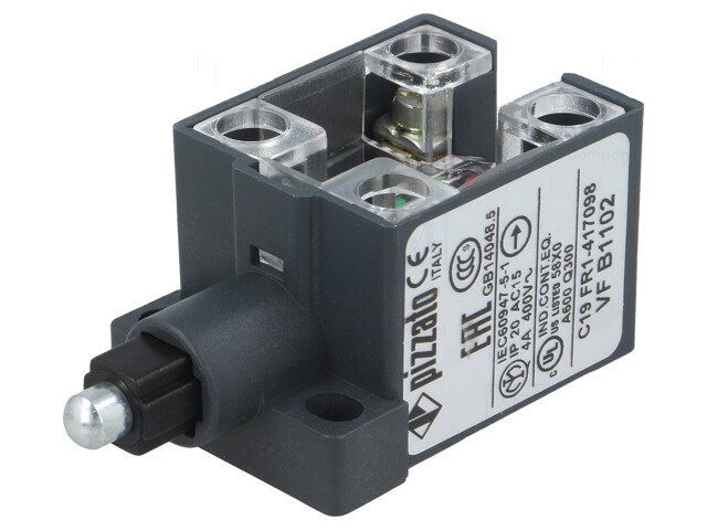 Eindschakelaar; metalen pen; NC x2; 10A; max.400VAC; max.250VDC