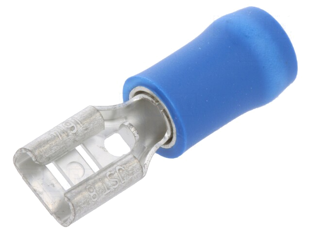 Connector: vlak; 4,8mm; 0,8mm; vrouwelijk; 1÷2,5mm2; klemmen; blauw