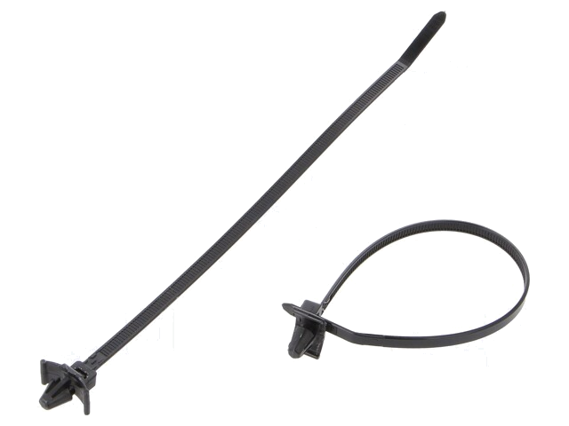 Kabelbinder; met bevestiging; L: 198mm; W: 4,8mm; polyamide; 222N