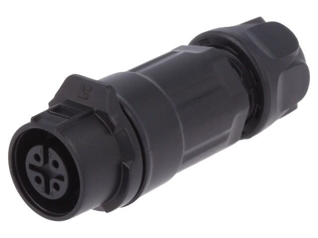 Connector: rond; stekker; maat 12; 02; vrouwelijk; PIN: 4; verguld