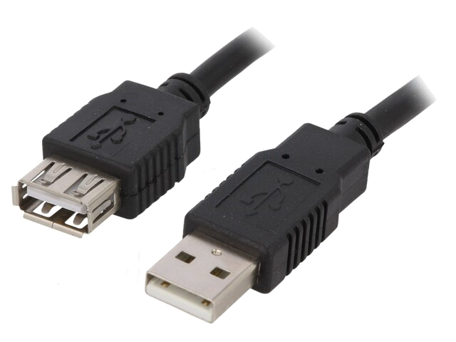 Kabel; USB 2.0; USB-A aansluiting,USB-A-stekker; 3m; zwart