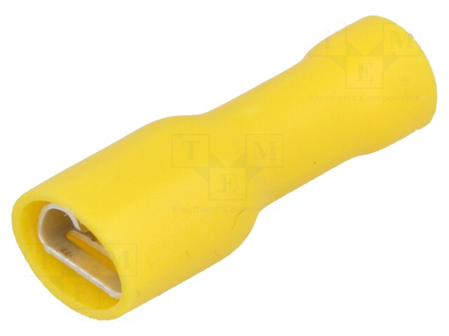 Connector: vlak; 6,3mm; 0,8mm; vrouwelijk; 4÷6mm2; klemmen; geel