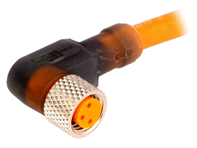 Connector: M8; 5m; vrouwelijk; PIN: 3; hoek van 90 °; stekker; PVC