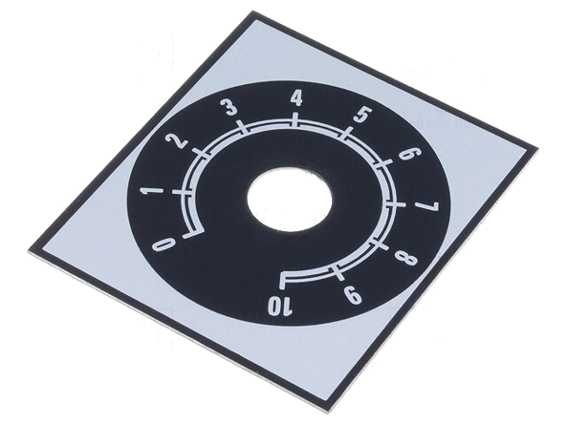 Schaal; Bereik: 0 ÷ 10; 48x42mm; Øgat: 10mm; aluminium
