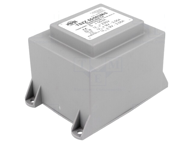 Transformator: ingegoten; 55VA; 230VAC; 9V; 9V; 3,05A; 3,05A; PCB