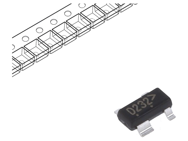 Diode: TVS netwerk; 6,5÷9V; 0,225W; SOT143; Ch: 2; rol,band