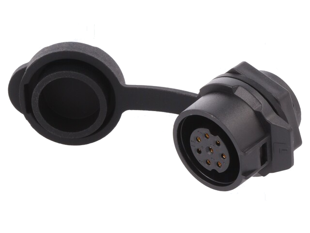 Connector: rond; contact; maat 16; 02; vrouwelijk; PIN: 8; verguld