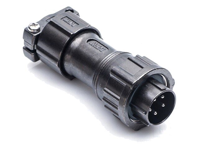Connector: rond; stekker; mannelijk; PIN: 4; binnendraad,gedraaid