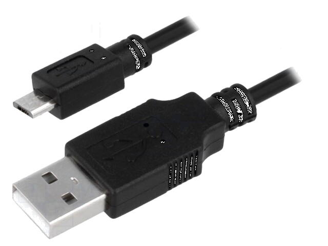 Kabel; USB 2.0; USB-A-stekker,USB B-microstekker; vernikkeld