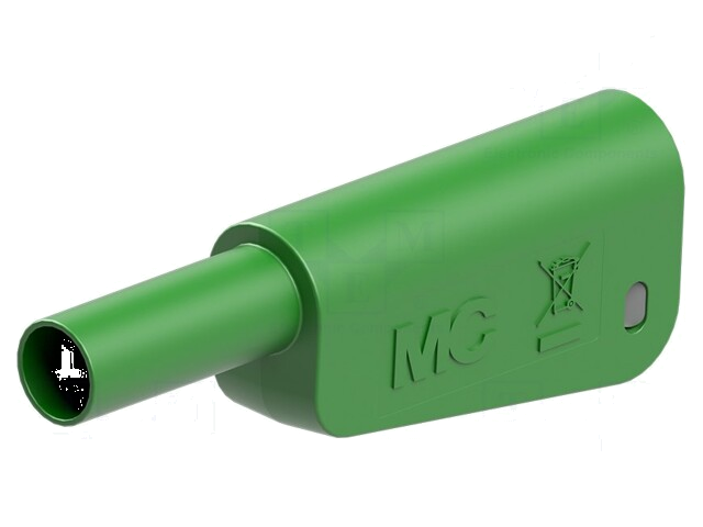 Banaanstekker 4mm; 19A; 1kV; groen; 1mm2; verguld