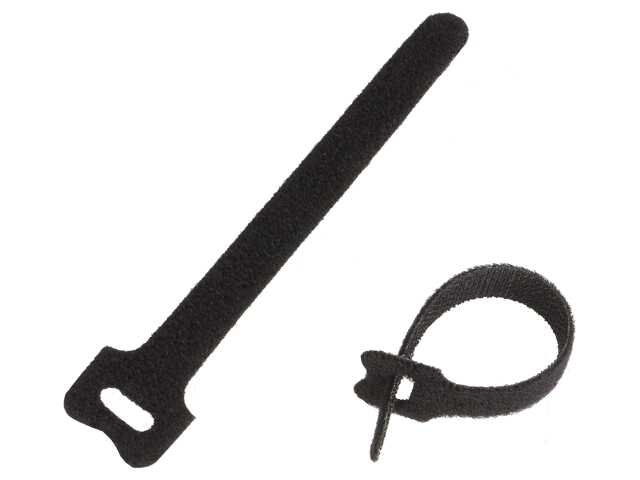 Klittenband kabelbinder; L: 125mm; W: 12mm; zwart; 20st; Ømax: 30mm