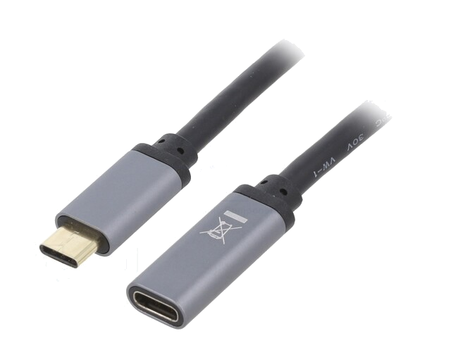 Kabel; USB 3.2; USB-C-aansluiting,USB-C-stekker; 0,5m; zwart