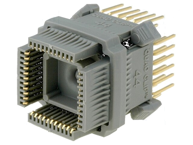 Testclips; grijs; Totale l: 21,97mm; verguld; PLCC44