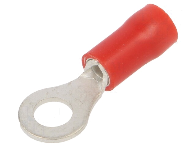 Uiteinde: oog; M4; Ø: 4,3mm; 0,25÷1,5mm2; klemmen; voor draad; rood