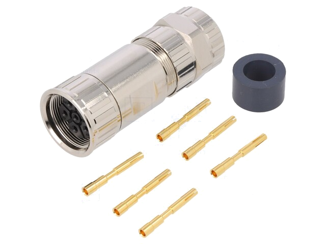 Connector: M23; stekker; PIN: 6; vrouwelijk; klemmen; voor draad