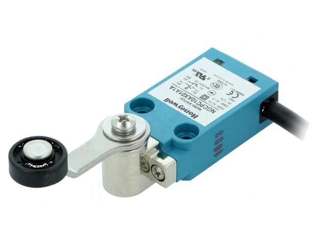 Eindschakelaar; hendel R 40mm, roller van kunststof Ø18mm