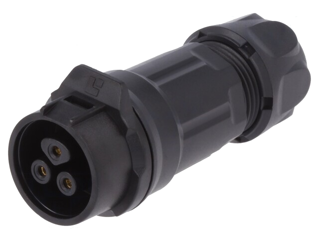Connector: rond; stekker; maat 16; 02; vrouwelijk; PIN: 3; verguld