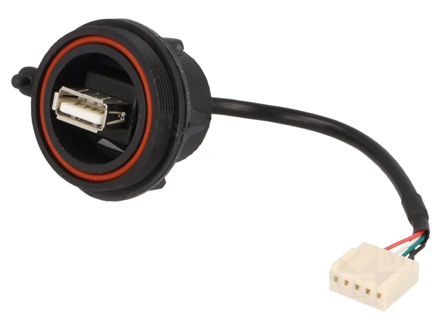 Contact; USB A; USB Buccaneer; PIN: 4; IP68; gedraaid; Lngt: 0,132m