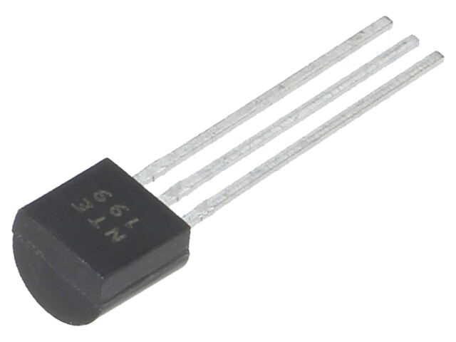 Transistor: NPN; bipolaire; 50V; 0,1A; 0,36W; TO92