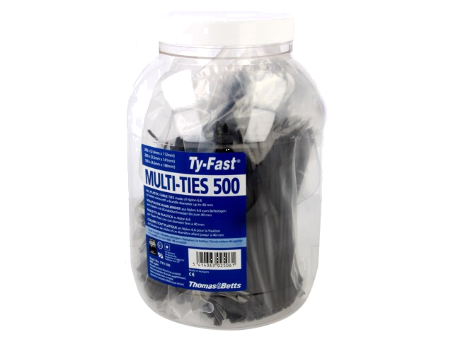 Kabelbinderset; zwart; 500st.