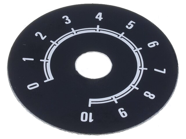 Schaal; Bereik: 0 ÷ 10; Ø50mm; Øgat: 10mm; aluminium