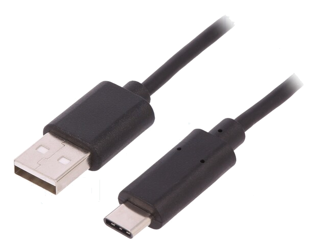 Kabel; USB 2.0; USB-A-stekker,USB-C-stekker; 1,8m
