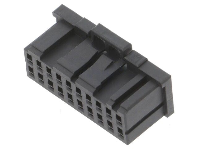 Connector: kabel-plaat; zwart; stekker; vrouwelijk; PIN: 20; 2,5mm