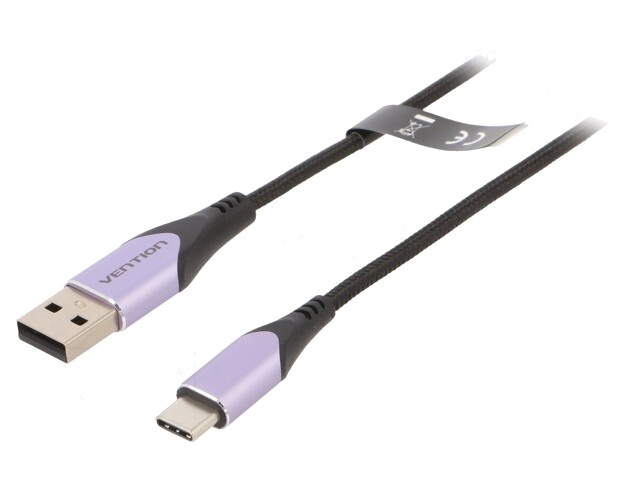 Kabel; USB 2.0; USB-A-stekker,USB-C-stekker; vernikkeld; 1,5m