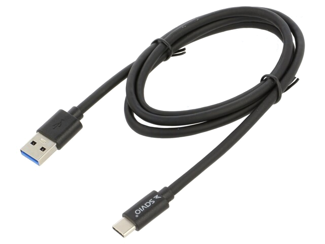Kabel; USB 3.0,USB 3.1; USB-A-stekker,USB-C-stekker; 1m; zwart