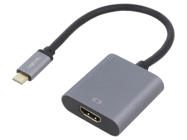 Adapter; HDCP,HDMI 2.0,USB 3.2; verguld; 0,15m; zwart; grijs