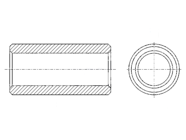 Afstandsbus; 4mm; cilinder; aluminium; Buitendiam: 5mm; Øinw: 3,2mm