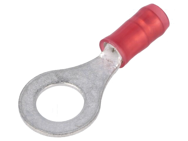 Uiteinde: oog; M6; Ø: 6,35mm; 0,3÷1,42mm2; klemmen; voor draad; rood