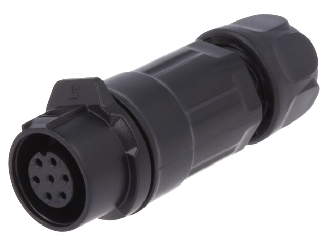 Connector: rond; stekker; maat 12; 02; vrouwelijk; PIN: 7; verguld