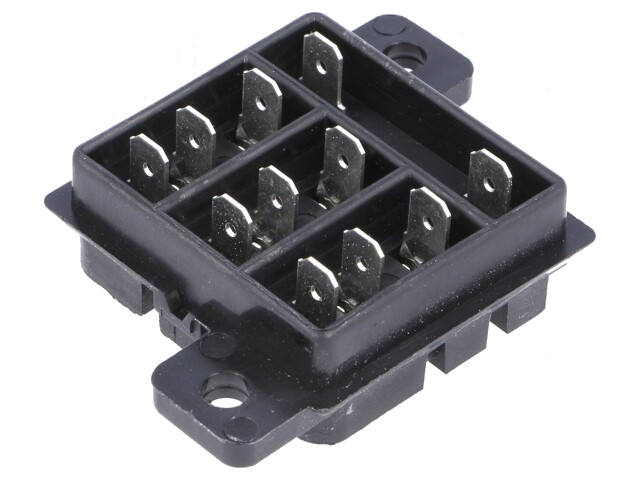 Socket; PIN: 11; 10A; 240VAC; H: 16mm; W: 37,8mm; op paneel; -40÷40°C