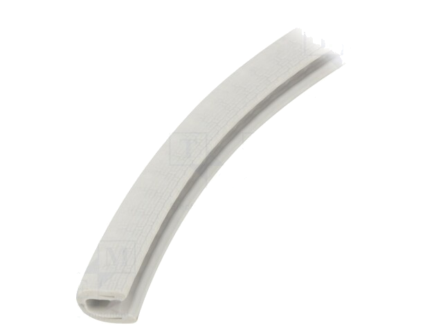 Randbescherming; PVC; grijs; H: 10mm; W: 6mm; D.paneel: 1÷2mm