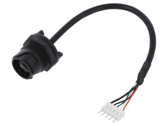 Connector: USB B micro; contact; PIN: 4; bajonet; USB Buccaneer