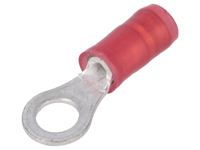 Uiteinde: oog; M4; Ø: 4,17mm; 0,3÷1,42mm2; klemmen; voor draad; rood