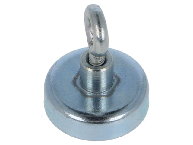 Magneet: vast; hard ferriet; 40N; 25mm; met oog